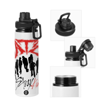 Stray Kids Boy band, Μεταλλικό παγούρι νερού με καπάκι ασφαλείας, αλουμινίου 850ml