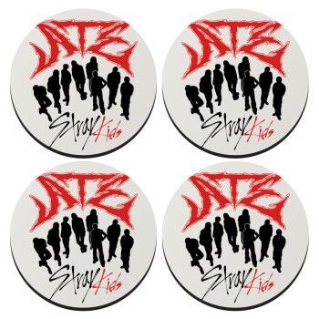 Stray Kids Boy band, ΣΕΤ 4 Σουβέρ ξύλινα στρογγυλά (9cm)
