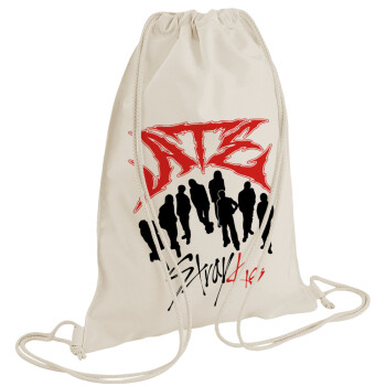 Stray Kids Boy band, Τσάντα πλάτης πουγκί GYMBAG natural (28x40cm)