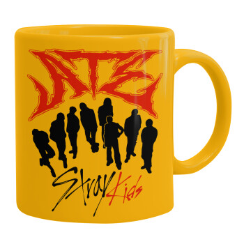 Stray Kids Boy band, Κούπα, κεραμική κίτρινη, 330ml