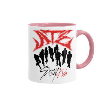 Stray Kids Boy band, Κούπα χρωματιστή ροζ, κεραμική, 330ml