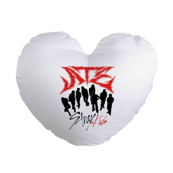 Stray Kids Boy band, Μαξιλάρι καναπέ καρδιά 40x40cm περιέχεται το  γέμισμα