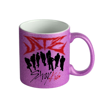 Stray Kids Boy band, Κούπα Μωβ Glitter που γυαλίζει, κεραμική, 330ml
