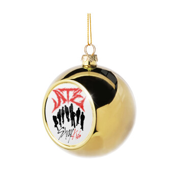 Stray Kids Boy band, Golden Christmas tree ball ornament 8cm