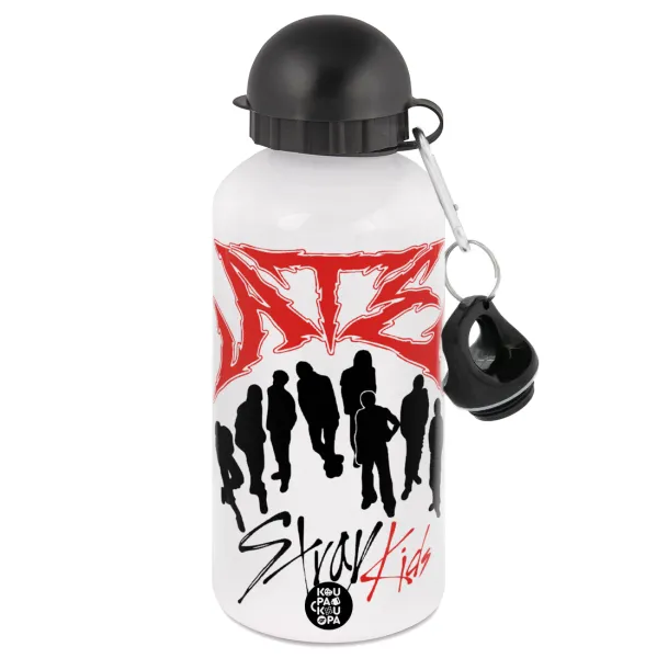 Stray Kids Boy band — Metal water bottle, White, aluminum 500ml