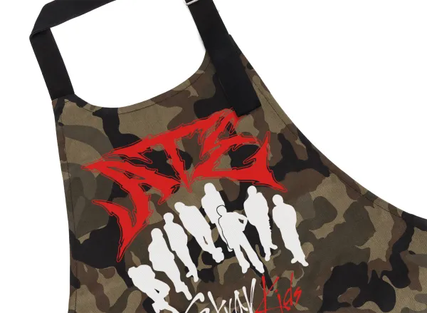 Stray Kids Boy band — Chef's cooking apron with pockets, cotton, camouflage (adult, 100% cotton)