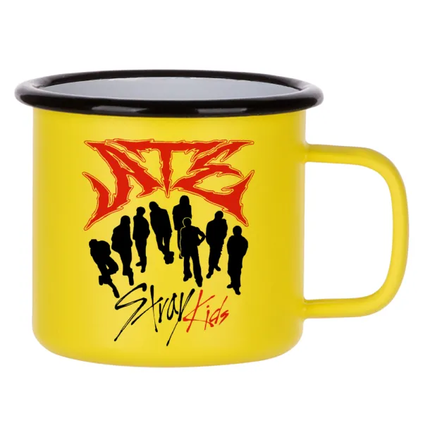 Stray Kids Boy band — Κούπα Μεταλλική εμαγιέ ΜΑΤ Κίτρινη 360ml