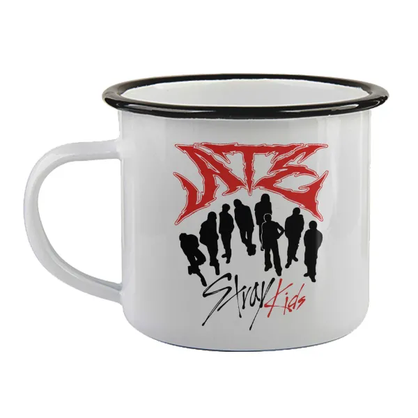 Stray Kids Boy band — Enamel mug with black rim, 360ml