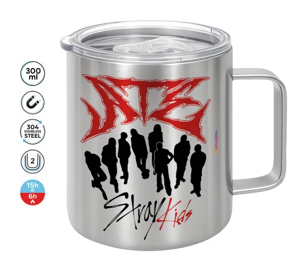 Stray Kids Boy band — Double-walled stainless steel mug 300ml with temperature-retaining lid