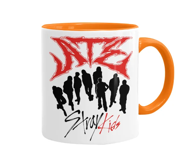 Stray Kids Boy band — Κούπα χρωματιστή πορτοκαλί, κεραμική, 330ml
