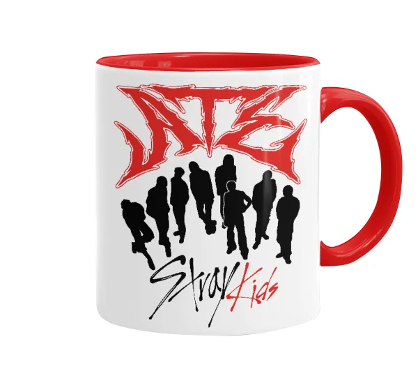 Stray Kids Boy band — Κούπα χρωματιστή κόκκινη, κεραμική, 330ml