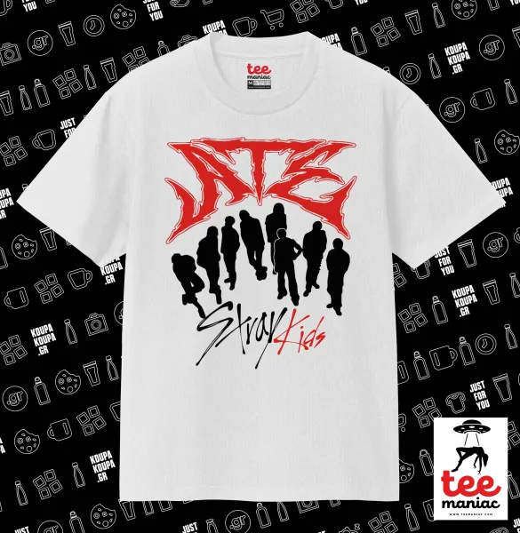 Stray Kids Boy band — ΛΕΥΚΟ Κλασικό T-Shirt, διπλής ραφής, χωρίς πλευρικές ραφές από 100% βαμβάκι. Vegan & OEKO-TEX πιστοποιημένο.