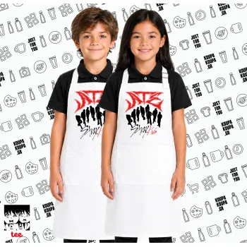 Stray Kids Boy band, Λευκή ΠΑΙΔΙΚΗ Ποδιά μακριά Σεφ ολόσωμη με τσέπες