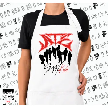 Stray Kids Boy band, Ποδιά μακριά Σεφ ολόσωμη με τσέπες white (ΕΝΗΛΙΚΩΝ)