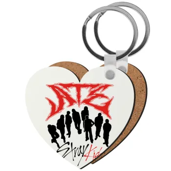 Stray Kids Boy band, Μπρελόκ Ξύλινο καρδιά MDF