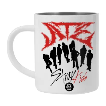 Stray Kids Boy band, BIG Mug Stainless steel double wall (450ml, White)