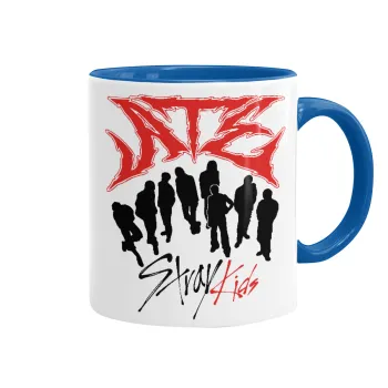 Stray Kids Boy band, Κούπα χρωματιστή μπλε, κεραμική, 330ml