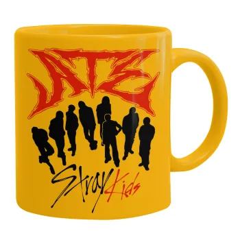 Stray Kids Boy band, Κούπα, κεραμική κίτρινη, 330ml