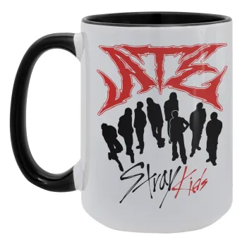 Stray Kids Boy band, Κούπα Mega 15oz, κεραμική Μαύρη, 450ml