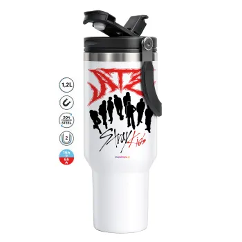 Stray Kids Boy band, Mega Stainless steel Tumbler with lid, double wall 1,2L