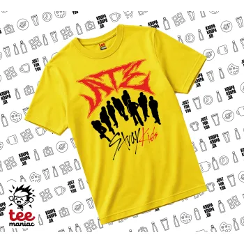 Stray Kids Boy band, yellow childrens T-Shirt made of 100% cotton, for every day. Vegan & OEKO-TEX certified.
