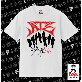 Stray Kids Boy band, Κλασικό T-Shirt, διπλής ραφής, χωρίς πλευρικές ραφές ΛΕΥΚΟ από 100% βαμβάκι. Vegan & OEKO-TEX πιστοποιημένο.