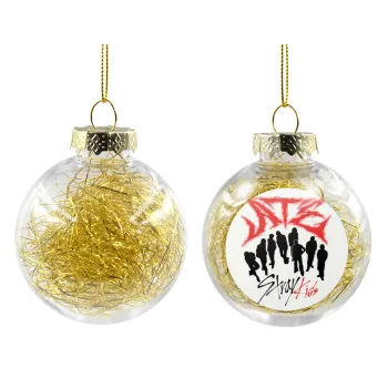 Stray Kids Boy band, Transparent Christmas tree ball ornament with gold filling 8cm