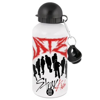Stray Kids Boy band, Metal water bottle, White, aluminum 500ml