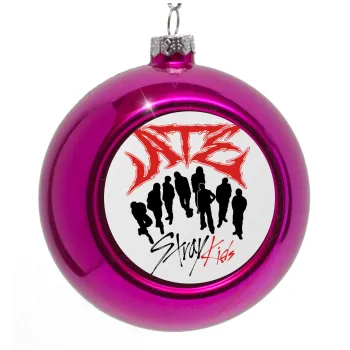 Stray Kids Boy band, Purple Christmas tree ornament bauble 8cm