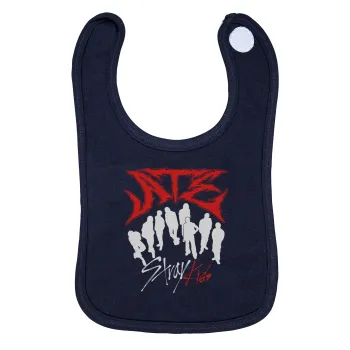 Stray Kids Boy band, Σαλιάρα με Σκρατς 100% Organic Cotton Μπλε (0-18 months)