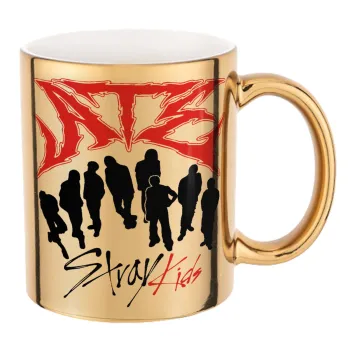 Stray Kids Boy band, Mug ceramic, gold mirror, 330ml