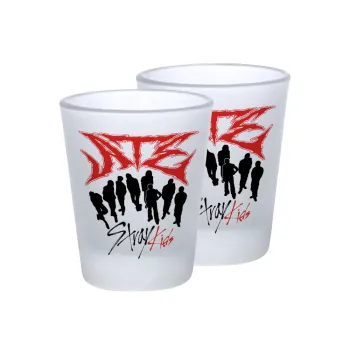 Stray Kids Boy band, Σφηνοπότηρα γυάλινα 45ml του πάγου (2 τεμάχια)