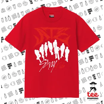 Stray Kids Boy band, Κλασικό T-Shirt, διπλής ραφής, χωρίς πλευρικές ραφές ΚΟΚΚΙΝΟ από 100% βαμβάκι. Vegan & OEKO-TEX πιστοποιημένο.