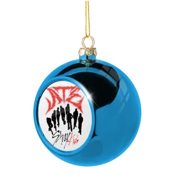 Stray Kids Boy band, Blue Christmas tree ball ornament 8cm
