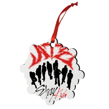 Stray Kids Boy band, Στολίδι Χριστουγεννιάτικο στολίδι snowflake ξύλινο 7.5cm