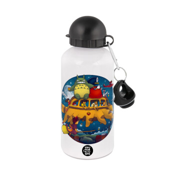 Totoro Catbus, Μεταλλικό παγούρι νερού, Λευκό, αλουμινίου 500ml