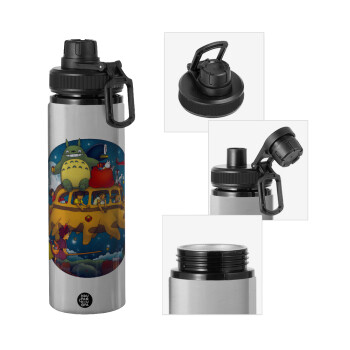Totoro Catbus, Metallic water bottle with safety cap, 850ml aluminum
