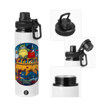 Totoro Catbus, Μεταλλικό παγούρι νερού με καπάκι ασφαλείας, αλουμινίου 850ml