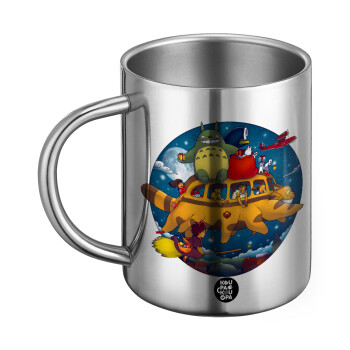 Totoro Catbus, Ανοξείδωτη Μεταλλική Κούπα 450ml - Διπλού Τοιχώματος