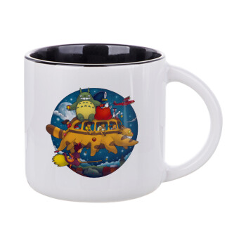 Totoro Catbus, Κούπα κεραμική 400ml Λευκή/Μαύρη
