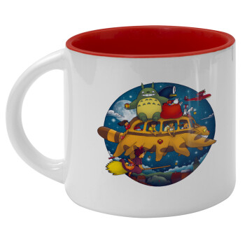 Totoro Catbus, Κούπα κεραμική 400ml Λευκή/Κόκκινη