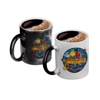 Totoro Catbus, Κούπα Μαγική, κεραμική, 330ml που αλλάζει χρώμα με το ζεστό ρόφημα