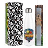 Easter candle, metallic white thermos bottle (500ml) & aromatic flat candle (30cm) (GRAY)
