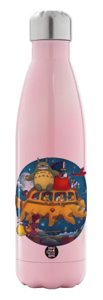 Totoro Catbus — Metal mug thermos Pink Iridiscent (Stainless steel), double wall, 500ml