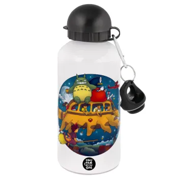 Totoro Catbus, Μεταλλικό παγούρι νερού, Λευκό, αλουμινίου 500ml