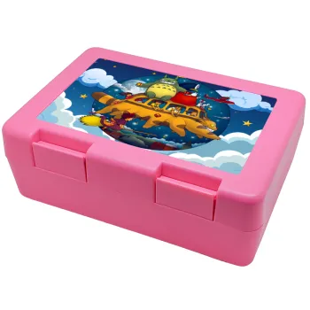 Totoro Catbus, Children's cookie container PINK 185x128x65mm (BPA free plastic)