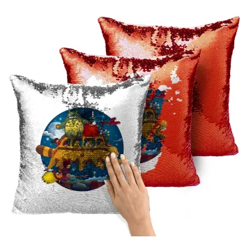 Totoro Catbus, Μαξιλάρι καναπέ Μαγικό Κόκκινο με πούλιες 40x40cm περιέχεται το γέμισμα