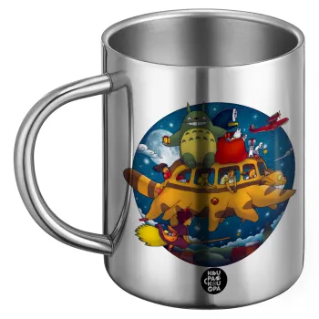 Totoro Catbus, Ανοξείδωτη Μεταλλική Κούπα 450ml - Διπλού Τοιχώματος