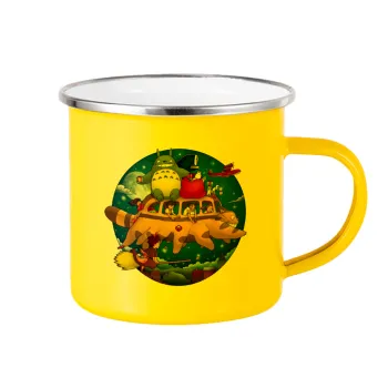 Totoro Catbus, Κούπα Μεταλλική εμαγιέ Κίτρινη 360ml