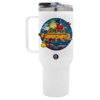 Totoro Catbus, Mega Tumbler με καπάκι, διπλού τοιχώματος (θερμό) 1,2L